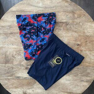 New: 2Pk 8 (M) Boys Blue & Red/Blues Athletic Shorts with Pockets